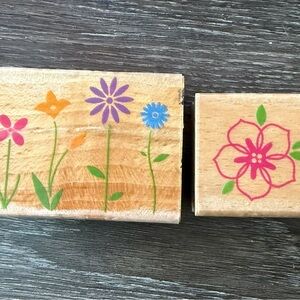 Colorful Floral Wooden stampers